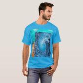 T-shirt Turquoise de Splash Mens de l'océan Pacifique (Devant entier)