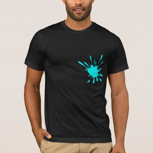 T-shirt turquoise d'éclaboussure de peintres (Devant)
