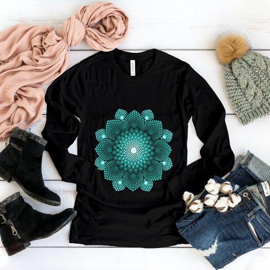 T-shirt Turquoise Dot Mandala
