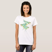 T-shirt turquoise Dragonfly splatter (Devant entier)