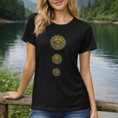 T-shirt Turquoise Gold Lotus Mandala Eye Art -Boho Graphic