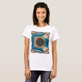 T-shirt Turquoise Gold Sun Southwestern Art (Devant entier)