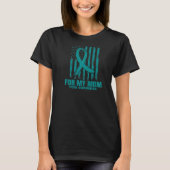 T-shirt Turquoise Maman Pcos Sensibilisation Drapeau Améri (Devant)