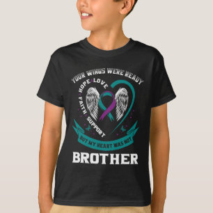 T-shirt Turquoise Purple Ribbon Wing Sensibilisation au su