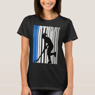 T-shirt Turquoise Retro Vintage Girls Hockey Anniversaire