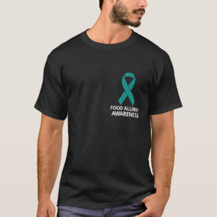 T-shirt Turquoise Ruban Aliments Allergie Mois de sensibil
