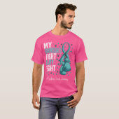 T-shirt Turquoise ruban Grandson Myasthenia Gravis Sensibi (Devant entier)