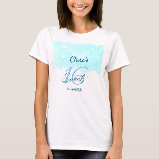 T-shirt Turquoise turquoise agate doux 16 anniversaire ajo (Devant)