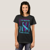 T-shirt Turquoise Violet Ruban Suicide Sensibilisation Ind (Devant entier)