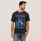 T-shirt Turquoise Violet Ruban Suicide Sensibilisation Ind (Devant entier)