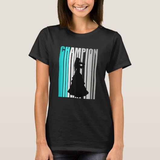 T-shirt Turquoise Violin Champion Retro Design Orchestra V (Devant)