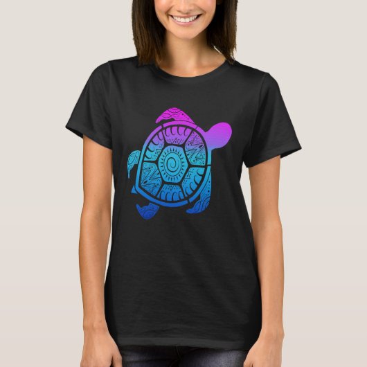 T-shirt Turtle Back Mandala Carapace Turtle Swimming (Devant)