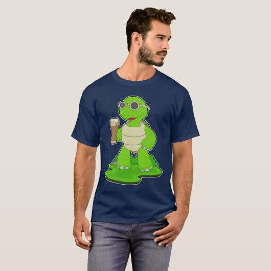 T-shirt Turtle Beer mug Beer (Devant entier)