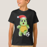 T-shirt Turtle Christmas Soccer<br><div class="desc">Ce design est le cadeau idéal pour un anniversaire, Noël et d'autres célébrations. Il convient aux femmes, aux hommes et aux enfants.</div>