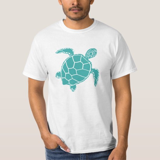 T-shirt Turtle Cute Bleu Océan Animal (Devant)