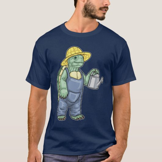 T-shirt Turtle Gardener Arrosage peut Jardin (Devant)