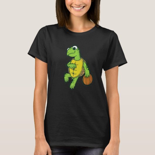 T-shirt Turtle plays and loves Basketball (Devant)