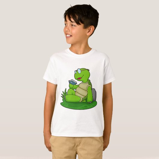 T-shirt Turtle Reading Book (Devant entier)