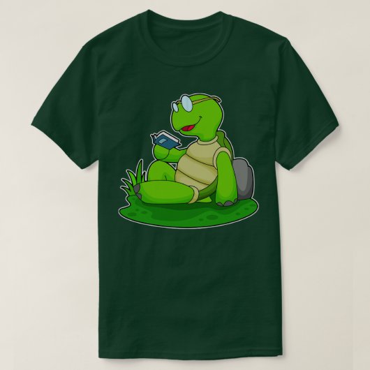 T-shirt Turtle Reading Book (Design devant)