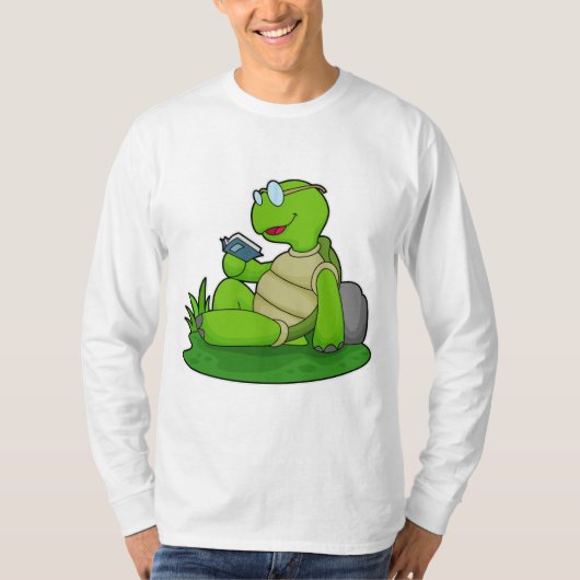 T-shirt Turtle Reading Book (Devant)