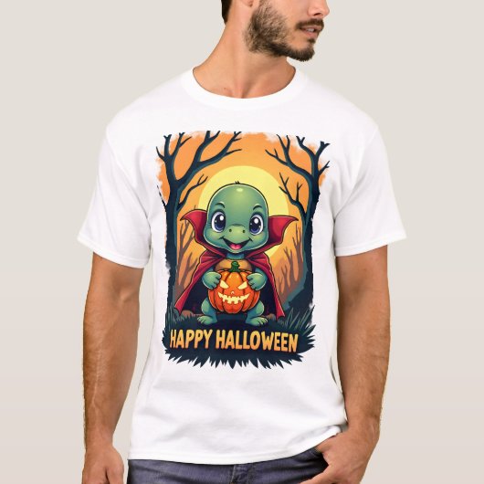 T-shirt Turtle Tortoise Boo Vampire Trick Or Treat Hallowe (Devant)