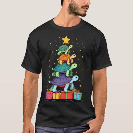 T-shirt Turtle Tree Christmas Tree Adorable Turtle Christm (Devant)