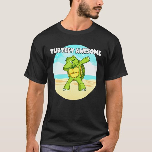 T-shirt Turtley Awesome - Dabbing Turtle Ocean (Devant)