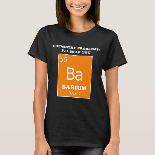 T-shirt Tuteur en chimie Pun Baryum (Devant)