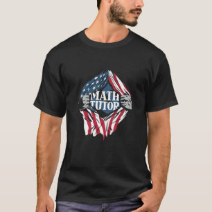 T-shirt Tuteur en mathématiques Drapeau américain Éducateu