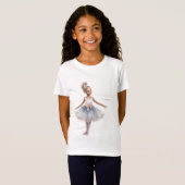 T-Shirt Tutu Cute Elegant Ballerina Aquarelle Anniversaire (Devant entier)