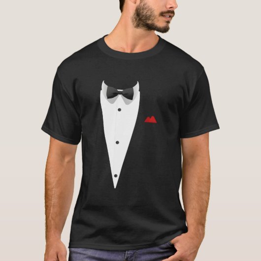 T-shirt Tuxedo Avec Bowtie Pour Mariage Et Occasier Spécia (Devant)