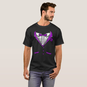 T-Shirt Tuxedo Avec Cravate Bow Violet