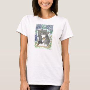 T-shirt Tuxedo Bonne chance au milieu des Hydrangeas