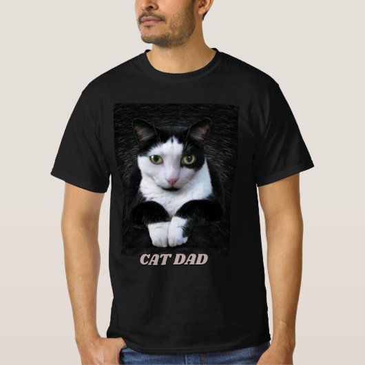 T-shirt Tuxedo Cat avec votre texte (Devant)