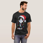 T-shirt Tuxedo Cat Meow Santa Tuxie Christmas Tree (Devant entier)