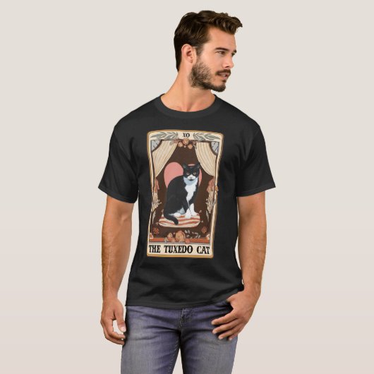 T-shirt Tuxedo Cat Tarot Card Tuxedo Cat Tuxedo Mom Ca (Devant entier)
