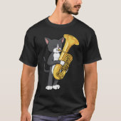 T-shirt Tuxedo Cat Tuba Cadeaux Femmes Hommes Marching Ban (Devant)