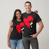 T-shirt Tuxedo Cat Valentine Heart For Kitten And Animal L (Unisexe)