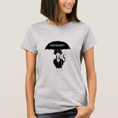 T-shirt Tuxedo Chat avec parapluie (Devant)
