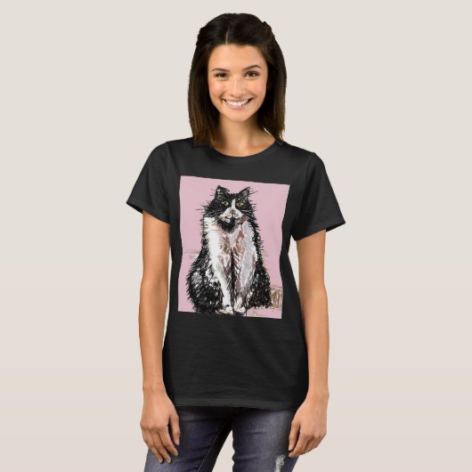 T-shirt Tuxedo Chat chats mignonette animaux de compagnie (Devant entier)