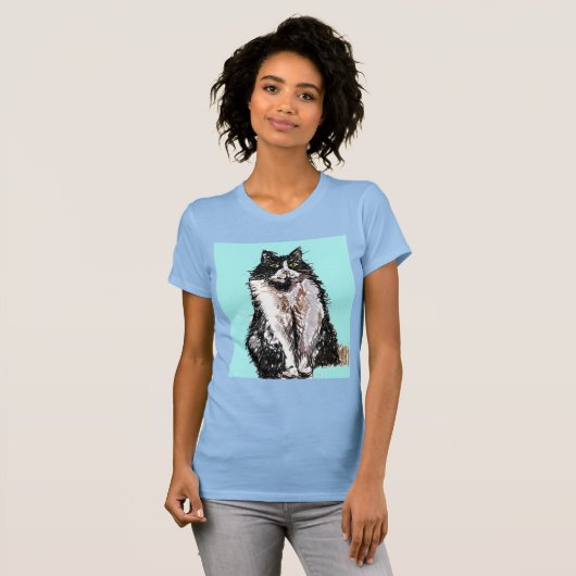T-shirt Tuxedo Chat chats mignonette animaux de compagnie (Devant entier)