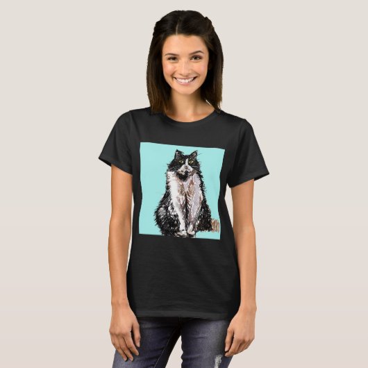T-shirt Tuxedo Chat chats mignonette animaux de compagnie  (Devant entier)