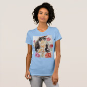 T-shirt Tuxedo Chat Cute Rose Fleurs Chats Aquarelle Rose (Devant entier)