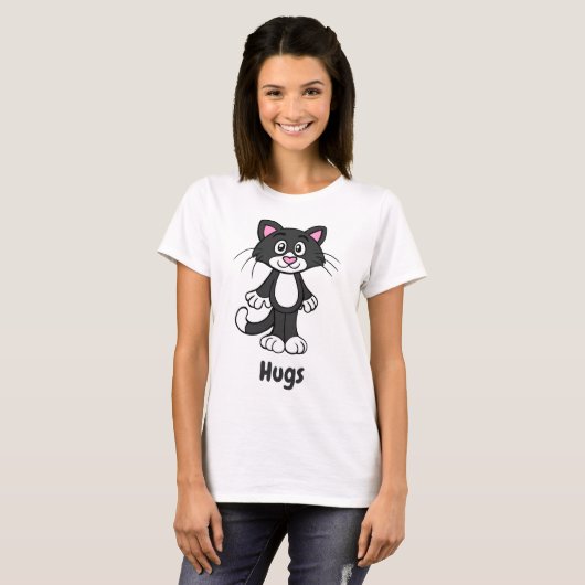 T-shirt Tuxedo chat embrasse tee - shirt (Devant entier)