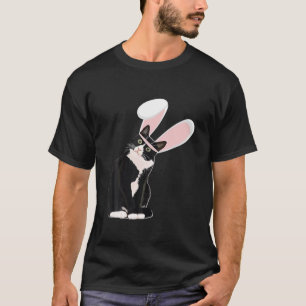 T-shirt Tuxedo Chat Lapin Pâques Avec Oreilles Pyjamas Fem