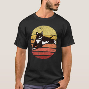 T-shirt Tuxedo Chat Retro Sunset Vintage Chat Lady Tuxedo 