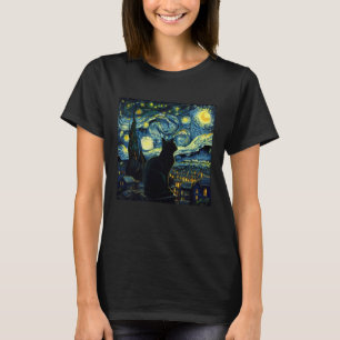 T-shirt Tuxedo Chat Starry Nuit Tuxedo Propriétaire du Cha