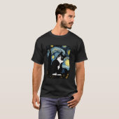 T-shirt Tuxedo Chat Starry Nuit Van Gogh Chat Chat Art Cha (Devant entier)