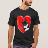 T-shirt Tuxedo Chat Valentine Coeur Pour Kitten Et Chat Lo (Devant)