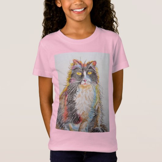 T-Shirt Tuxedo Chats chats mignonette dessin au crayon fil (Devant)